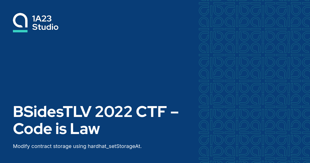 BSidesTLV 2022 CTF – Code is Law | Project SEKAI